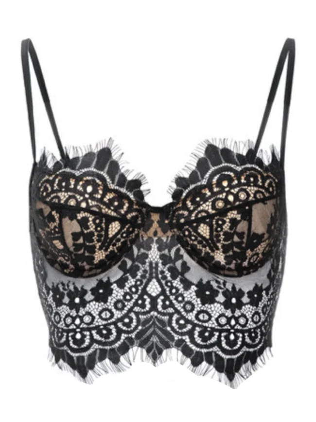 Loveofbody Jenny Black Lace Crochet Bralette